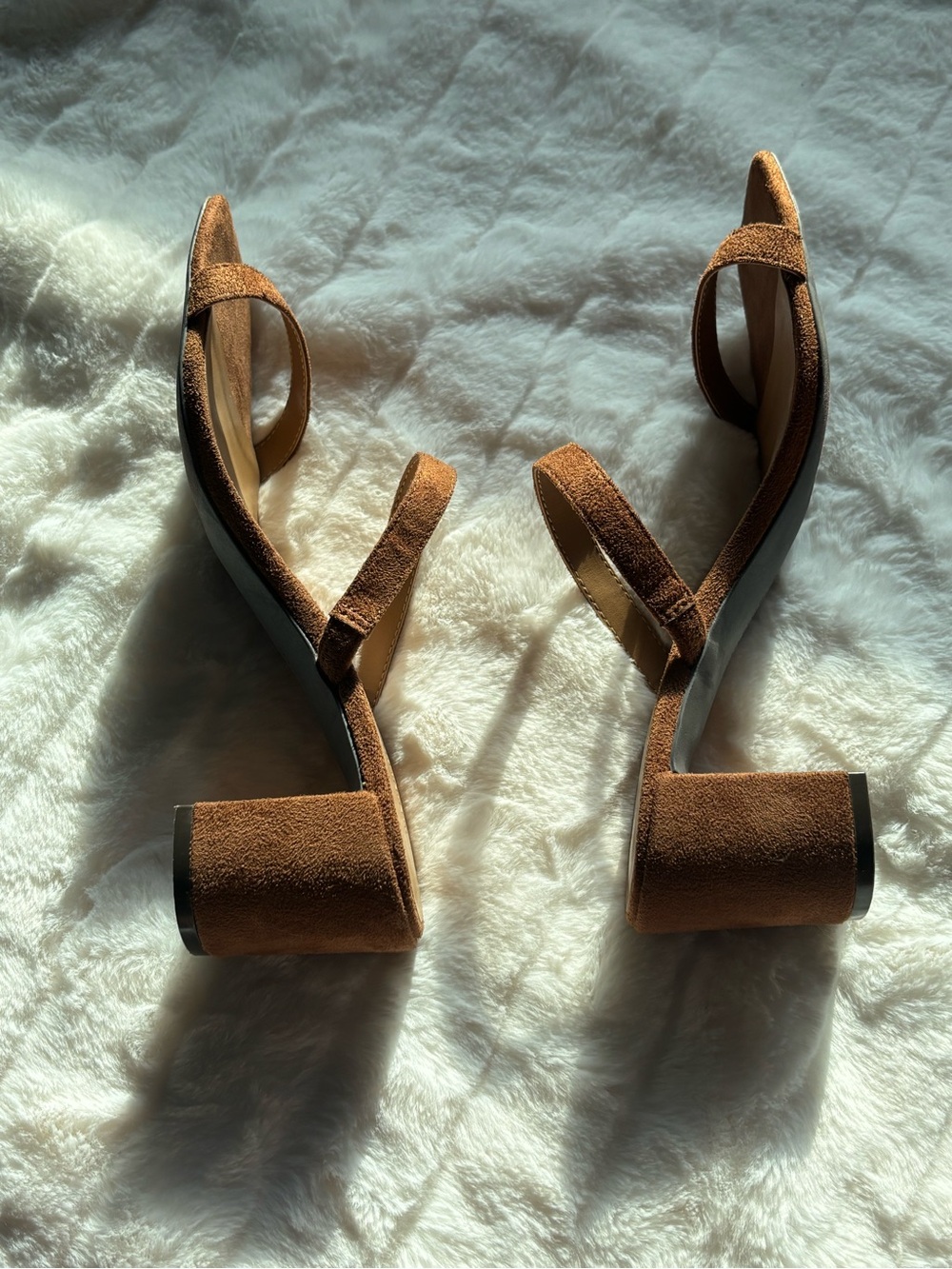 Banana Republic Brown Suede Double-Strap Block Heel Sandals - Picture 2 of 10